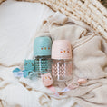 Load image into Gallery viewer, Two baby bottles with owl designs on a soft fabric background
