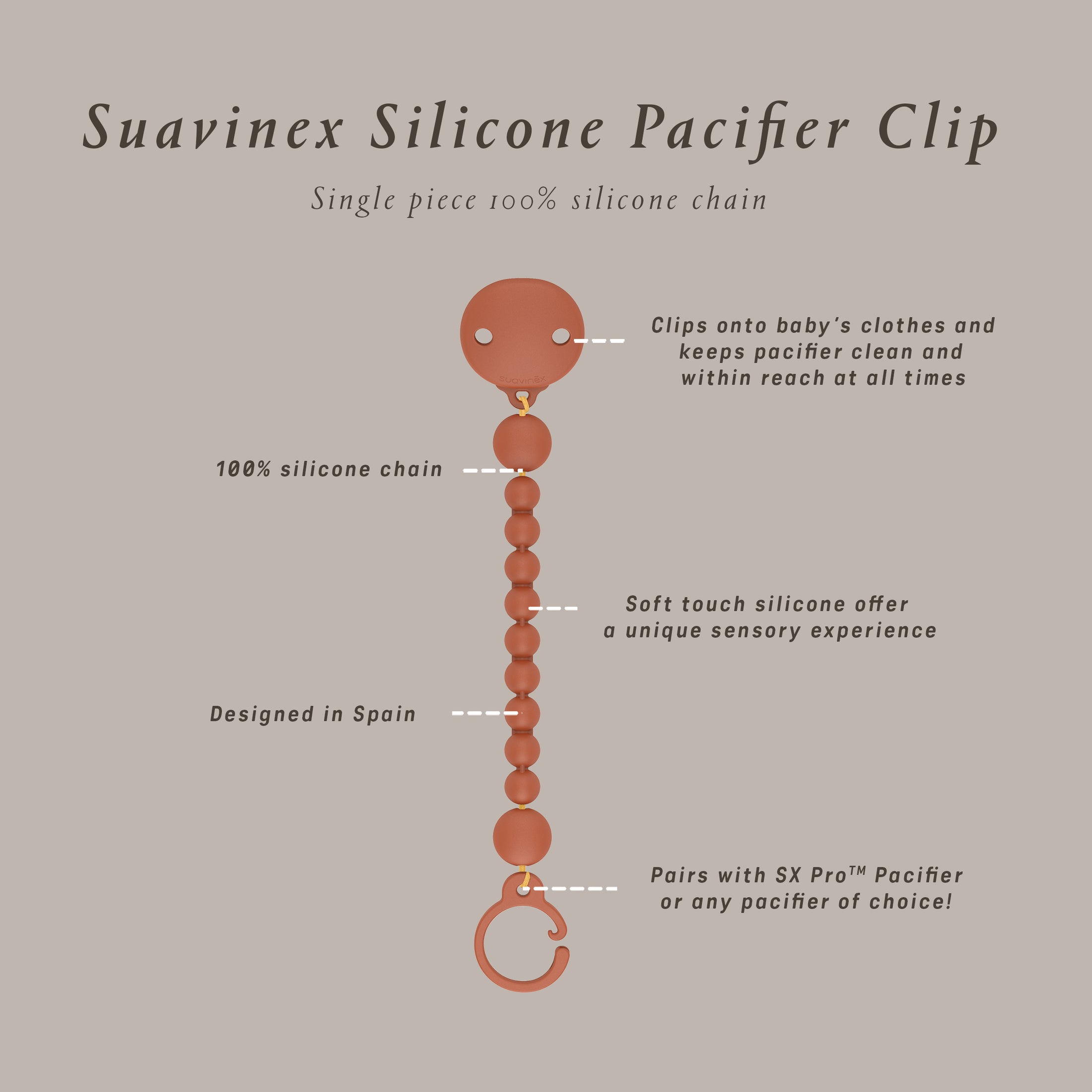 Suavinex Color Essence Pacifier Clip